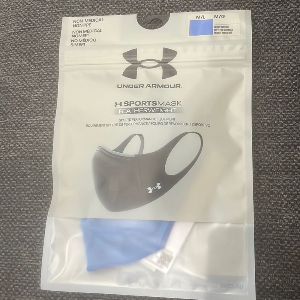 Under Armour sports blue face mask NWT size M/L